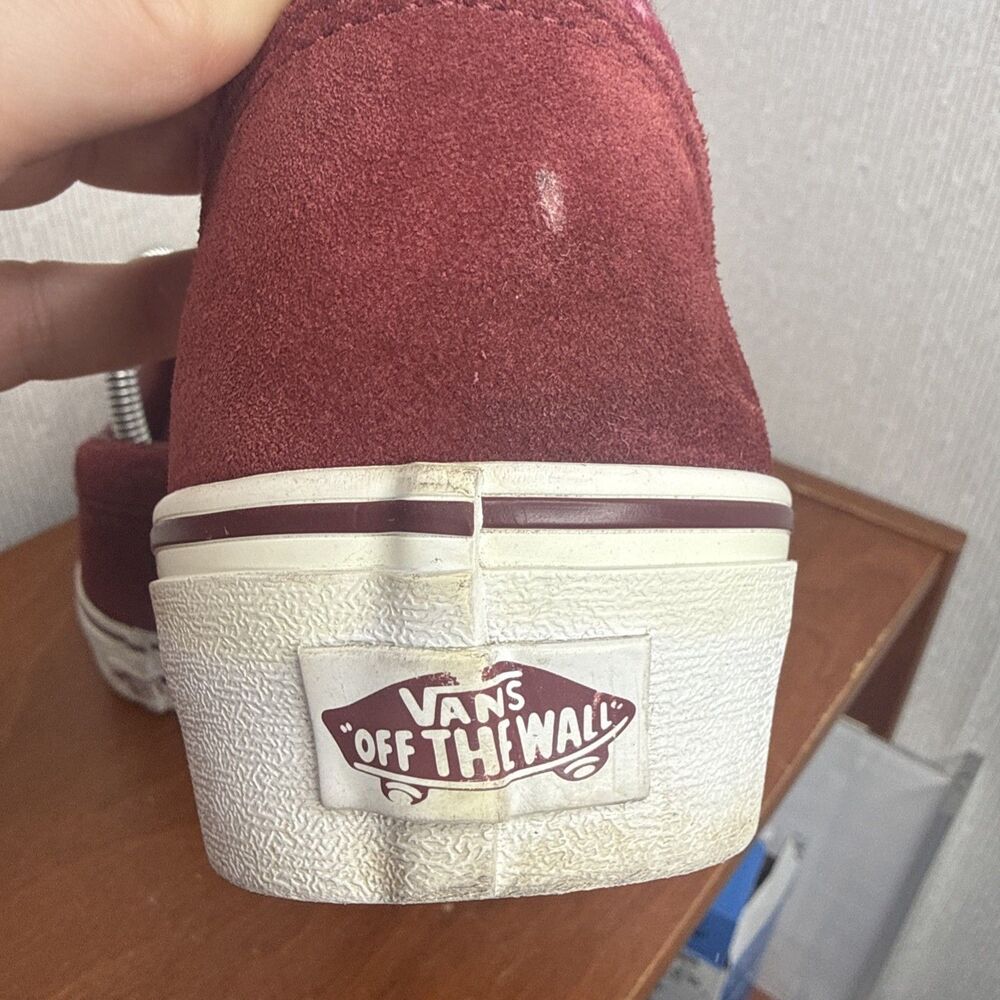 Vans Off The Wall Old Skool Womens Shoes Size 8 Maroon Burgundy Plaid Sneakers - Picture 5 of 7
